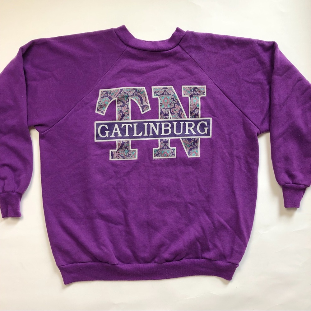 Vintage 80’s Purple Graphic Crewneck Sweatshirt XL